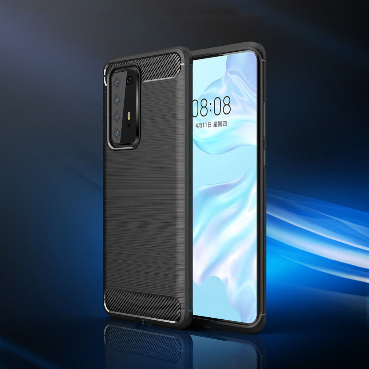 Huawei P40 Pro Hoesje Geborsteld TPU Zwart afbeelding 10