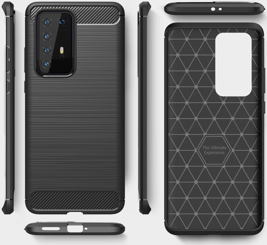 Huawei P40 Pro Hoesje Geborsteld TPU Zwart afbeelding 2