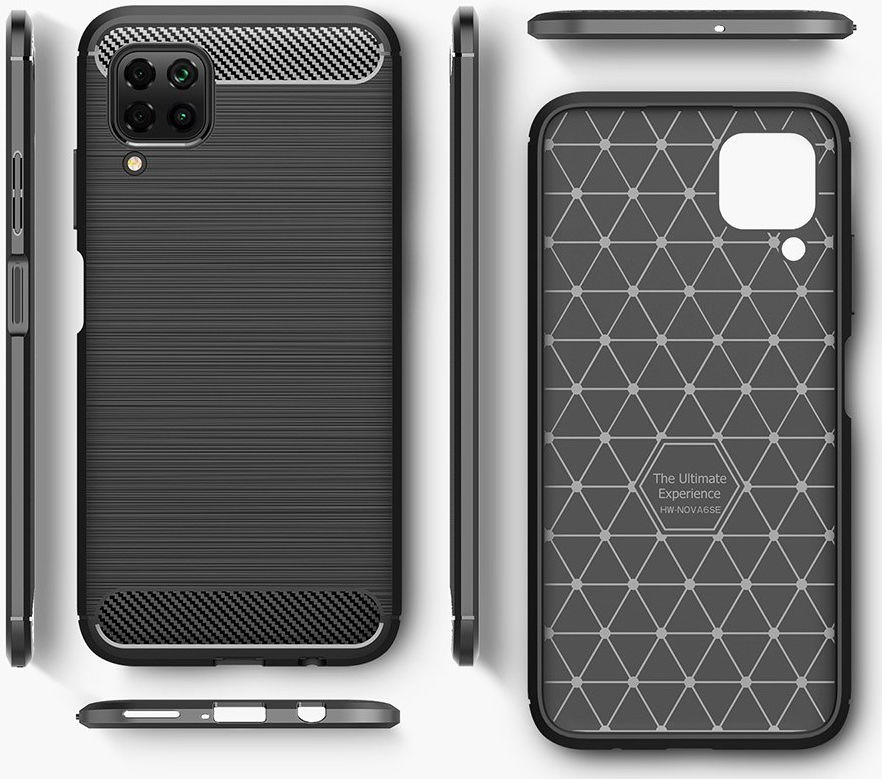 Huawei P40 Hoesje Geborsteld TPU Zwart afbeelding 6