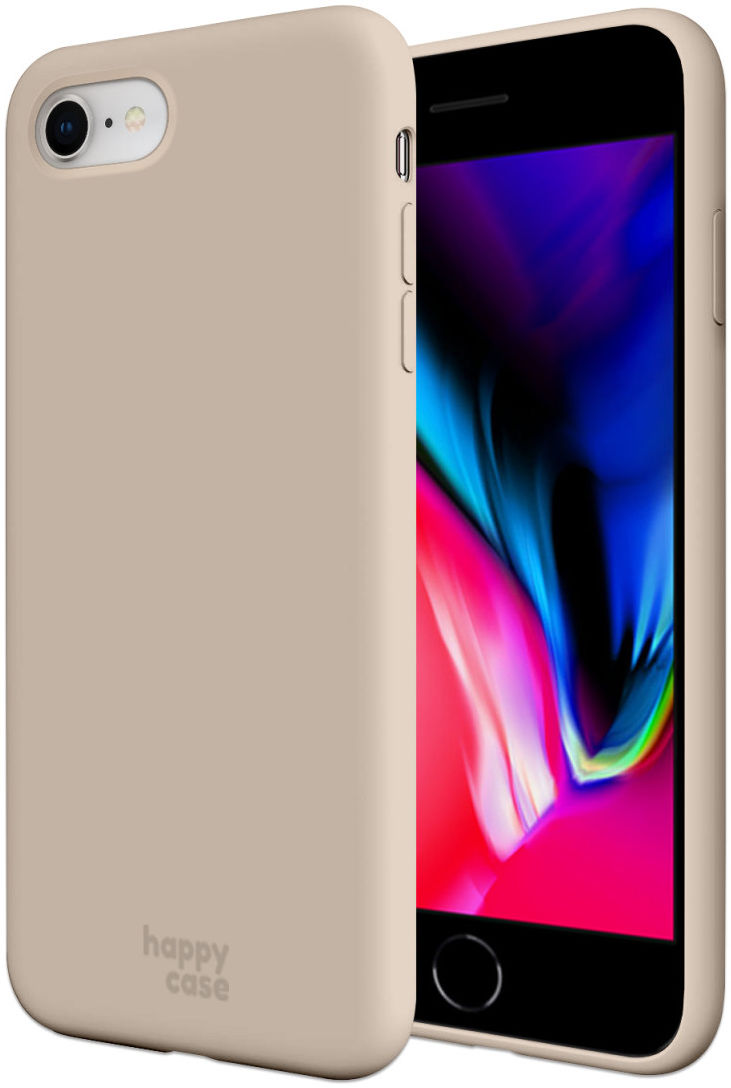 HappyCase iPhone SE 2020/2022 Hoesje Siliconen Back Cover Beige afbeelding 1