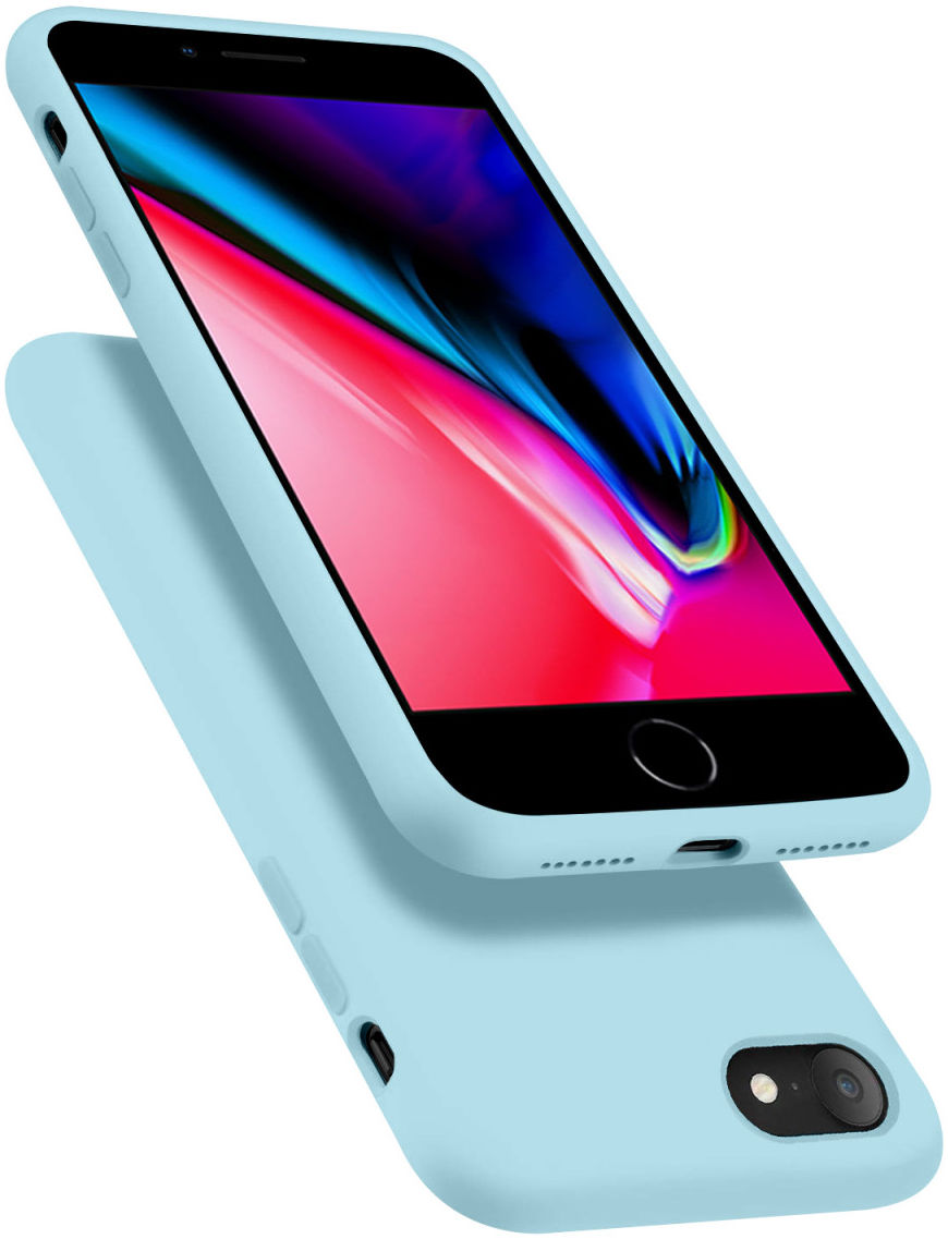 HappyCase iPhone SE 2020/2022 Hoesje Siliconen Back Cover Blauw afbeelding 2