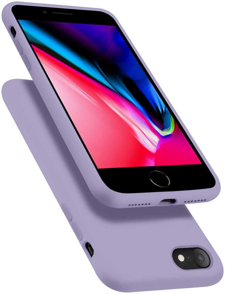 HappyCase iPhone SE 2020/2022 Hoesje Siliconen Back Cover Paars afbeelding 2