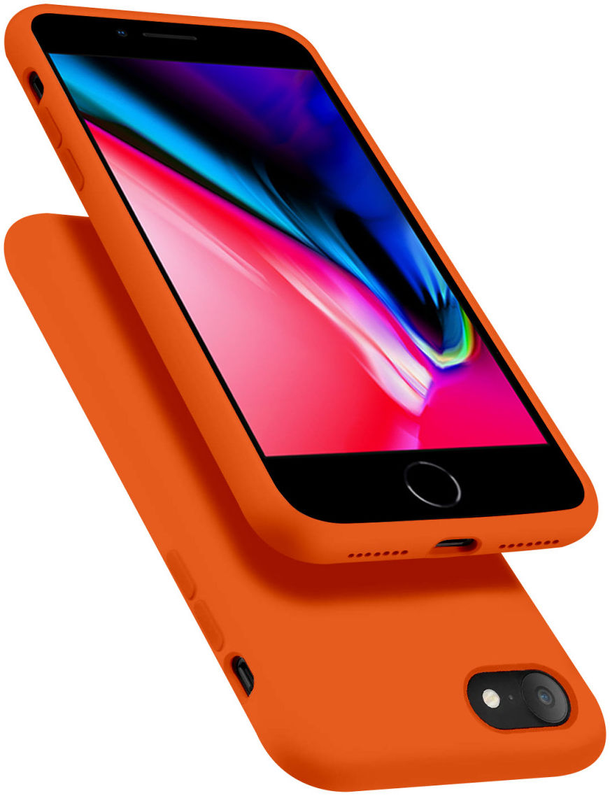 HappyCase iPhone SE 2020 Hoesje Siliconen Back Cover Oranje afbeelding 2