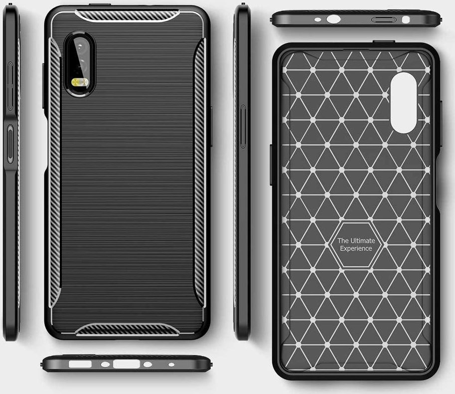 Samsung Galaxy Xcover Pro Geborsteld TPU Hoesje Zwart afbeelding 2