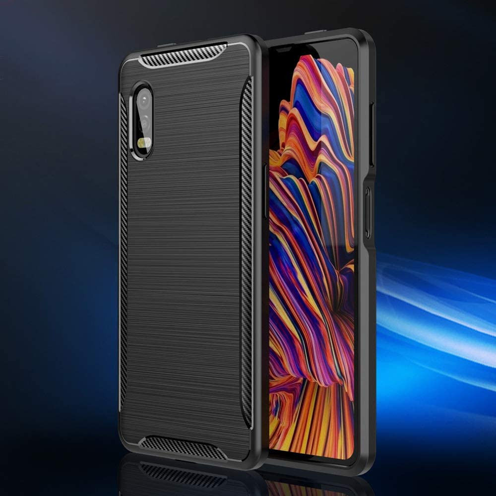 Samsung Galaxy Xcover Pro Geborsteld TPU Hoesje Zwart afbeelding 3