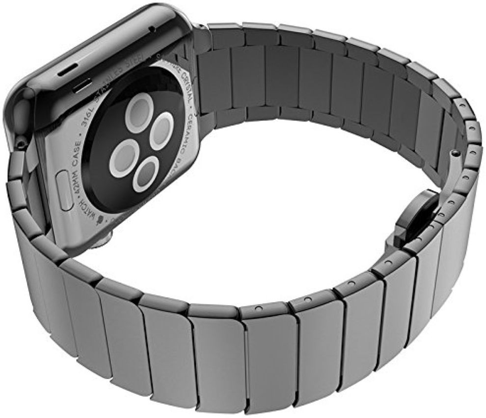 Apple Watch Bandje - 1-10/SE - 42/41/40/38MM - Schakelband - RVS - Zwart afbeelding 3