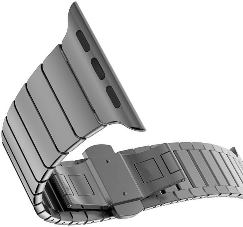 Apple Watch Bandje - 1-10/SE - 42/41/40/38MM - Schakelband - RVS - Zwart afbeelding 4