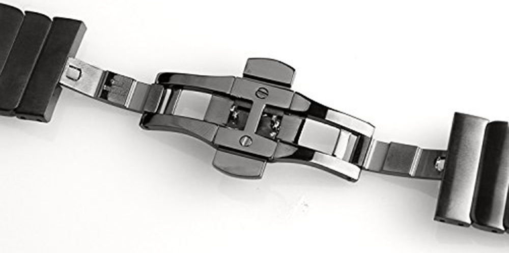 Apple Watch Bandje - 1-10/SE - 42/41/40/38MM - Schakelband - RVS - Zwart afbeelding 5