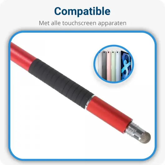 Universele Stylus Pen Voor Telefoon Tablet en iPad Met 3 Tips Rood afbeelding 2