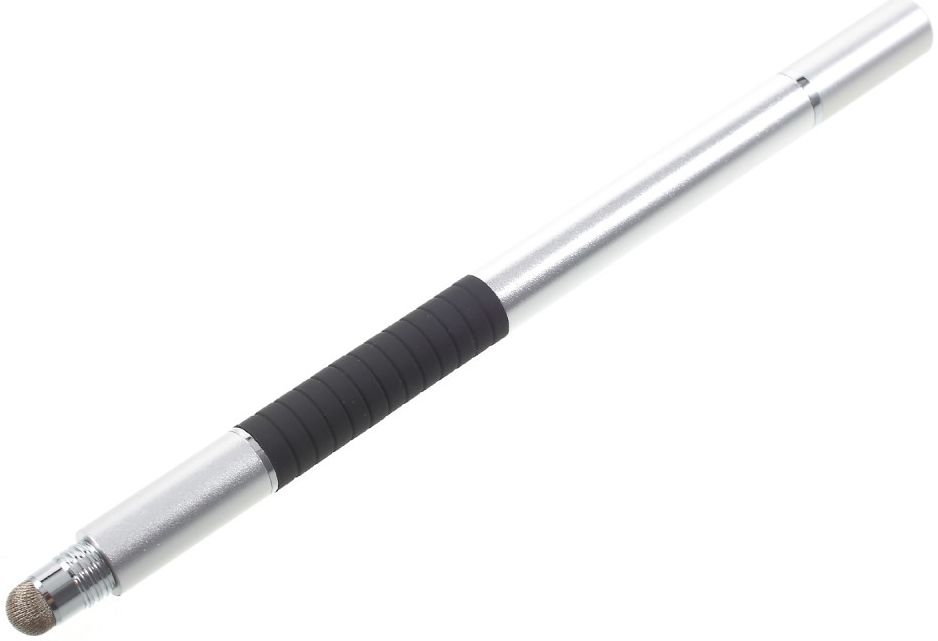 Universele Stylus Pen 3 Koppen voor Smartphone - Tablet – iPad Zilver afbeelding 1