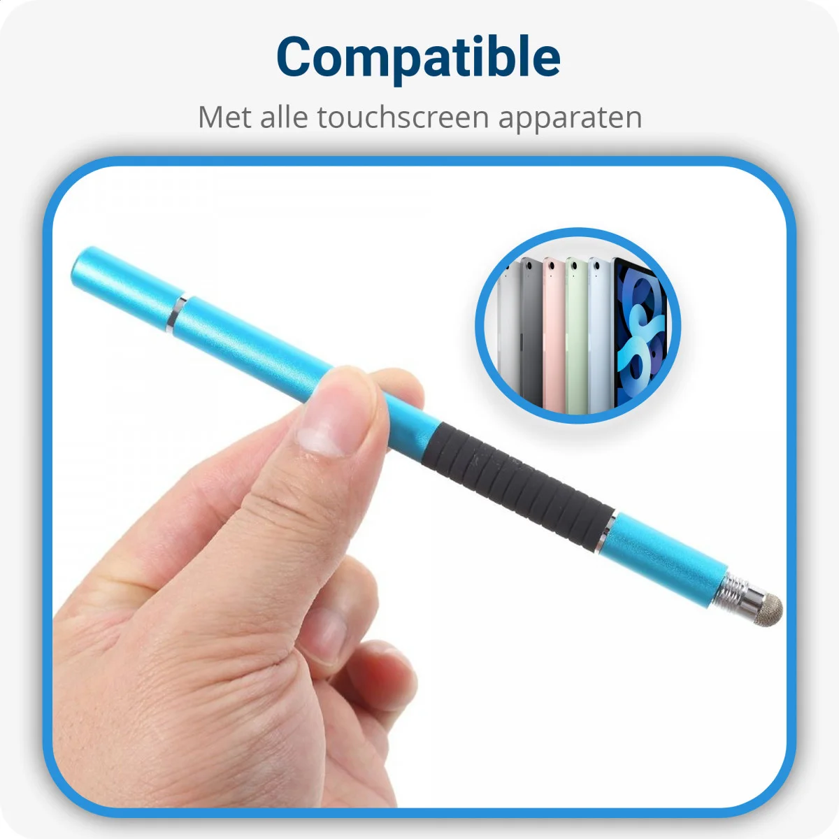 Universele Stylus Pen Voor Telefoon Tablet en iPad Met 3 Tips Blauw afbeelding 2