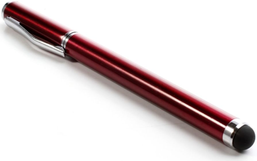 Universele Stylus Pen Met Balpen En Dop Rood afbeelding 2