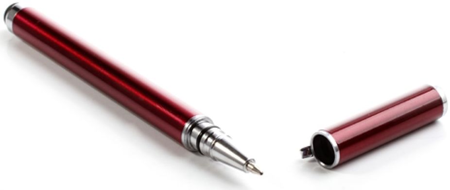 Universele Stylus Pen Met Balpen En Dop Rood afbeelding 3
