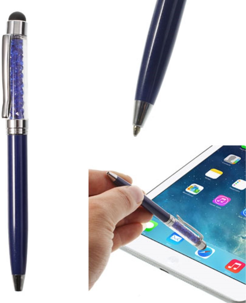 Universele Handige Stylus Pen Met Soft Top En Balpen Blauw afbeelding 5