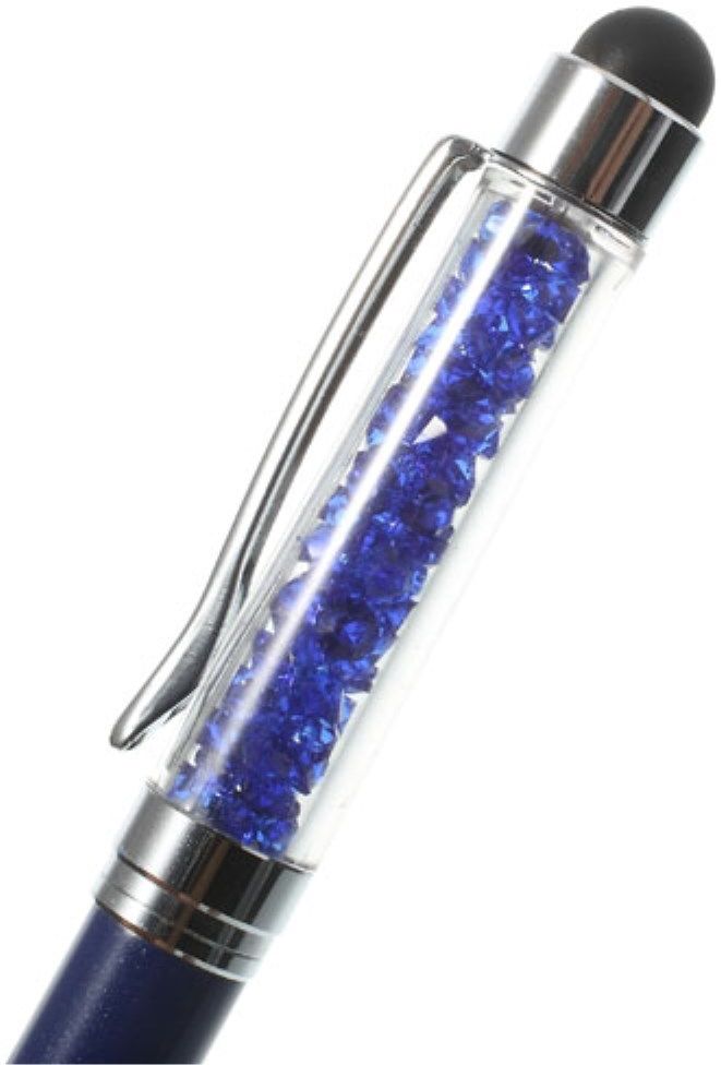 Universele Handige Stylus Pen Met Soft Top En Balpen Blauw afbeelding 2