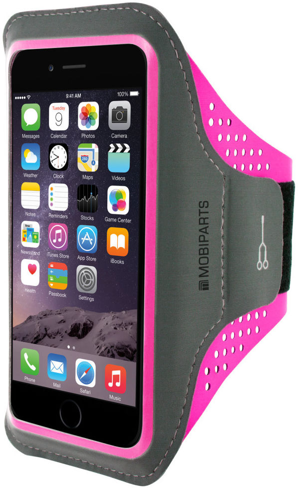 Mobiparts Comfort Fit Armband iPhone 8 / 7 / 6 Plus Sporthoesje Roze afbeelding 1