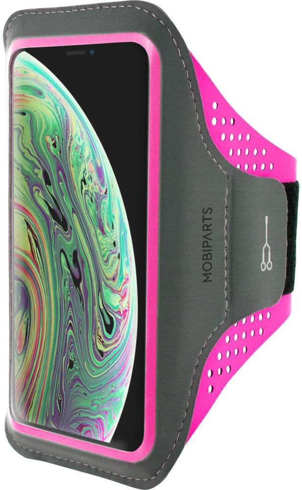 Mobiparts Comfort Fit Armband Apple iPhone XS / X Sporthoesje Roze afbeelding 1