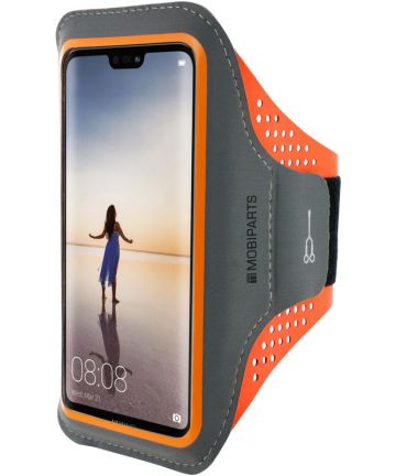 Mobiparts Comfort Fit Sport Armband Huawei P20 Lite Oranje Sporthoesjes