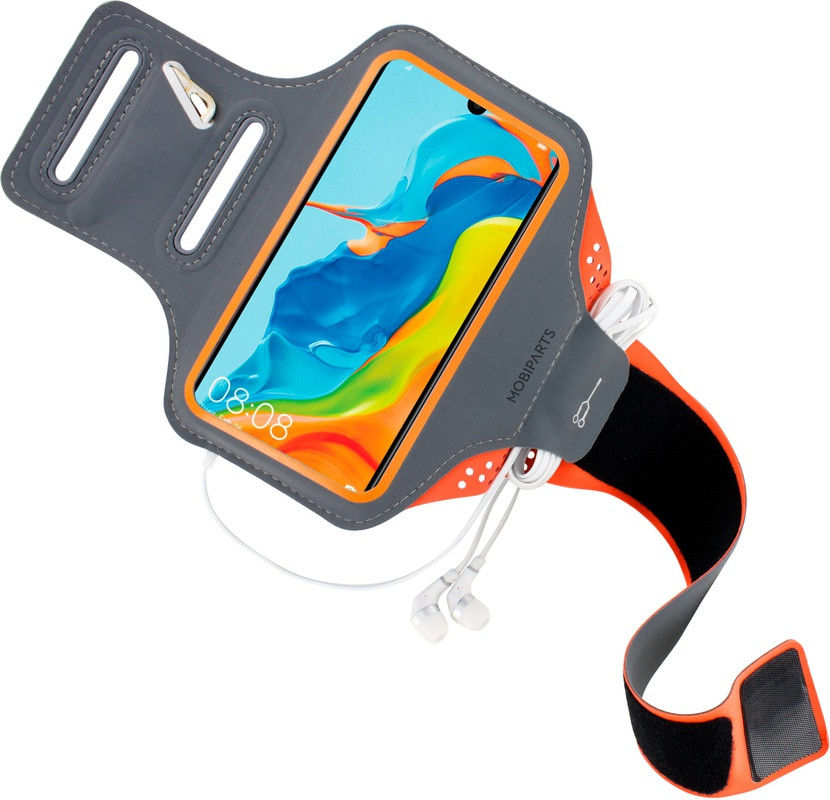 Mobiparts Comfort Fit Sport Armband Huawei P30 Lite Oranje afbeelding 2