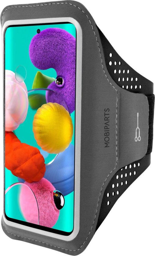Mobiparts Comfort Fit Armband Samsung Galaxy A51 Sporthoesje Zwart afbeelding 1