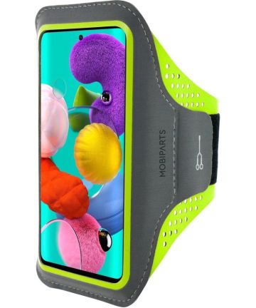Mobiparts Comfort Fit Armband Samsung Galaxy A51 Sporthoesje Groen Sporthoesjes