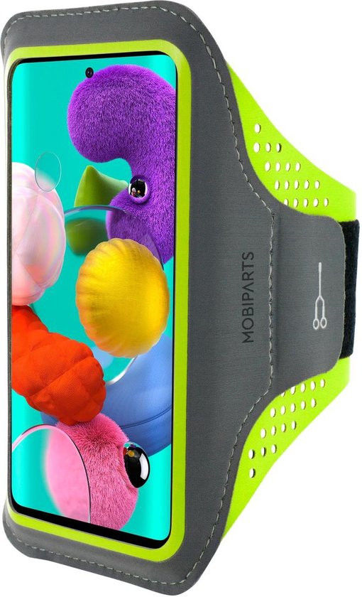 Mobiparts Comfort Fit Armband Samsung Galaxy A51 Sporthoesje Groen afbeelding 1