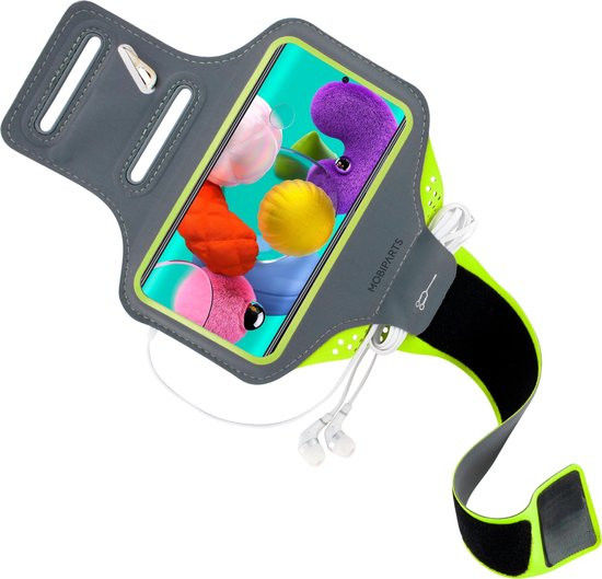 Mobiparts Comfort Fit Armband Samsung Galaxy A51 Sporthoesje Groen afbeelding 2