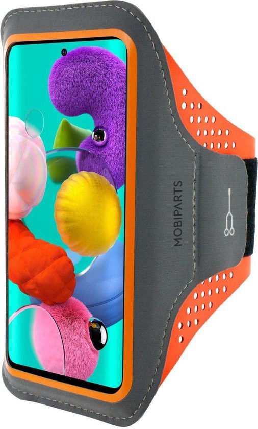 Mobiparts Comfort Fit Armband Samsung Galaxy A51 Sporthoesje Oranje afbeelding 1