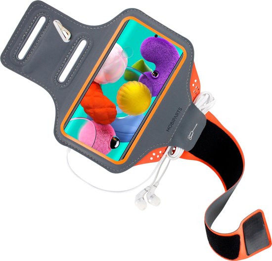 Mobiparts Comfort Fit Armband Samsung Galaxy A51 Sporthoesje Oranje afbeelding 2