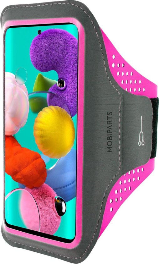 Mobiparts Comfort Fit Armband Samsung Galaxy A51 Sporthoesje Roze afbeelding 1