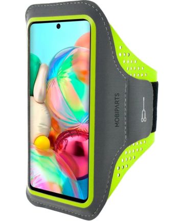Mobiparts Comfort Fit Armband Samsung Galaxy A71 Sporthoesje Groen Sporthoesjes