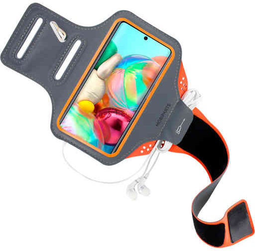 Mobiparts Comfort Fit Armband Samsung Galaxy A71 Sporthoesje Oranje afbeelding 2