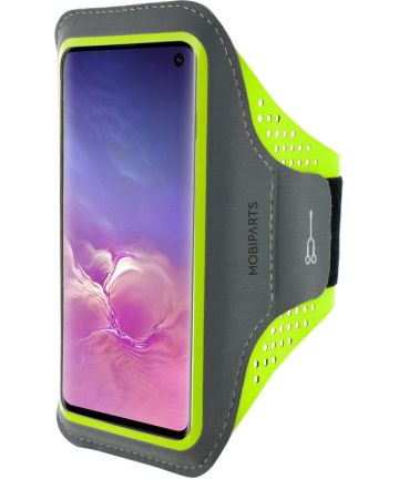 Mobiparts Comfort Fit Armband Samsung Galaxy S10 Sporthoesje Groen Sporthoesjes