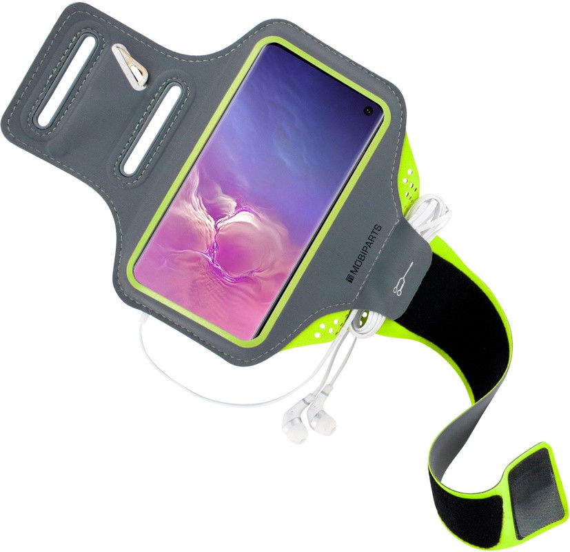 Mobiparts Comfort Fit Armband Samsung Galaxy S10 Sporthoesje Groen afbeelding 2