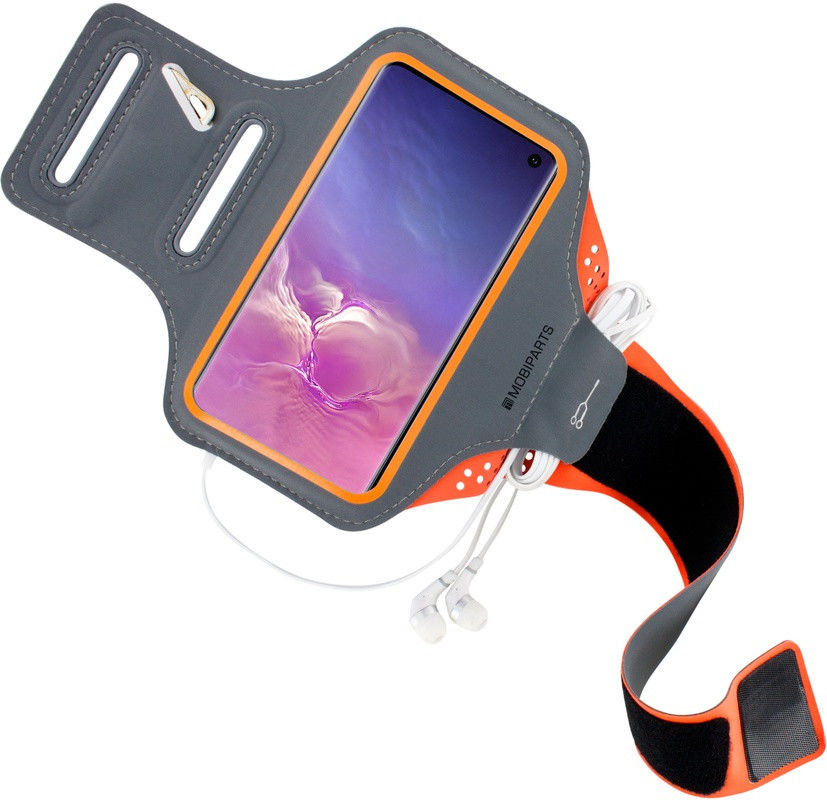 Mobiparts Comfort Fit Armband Samsung Galaxy S10 Sporthoesje Oranje afbeelding 2