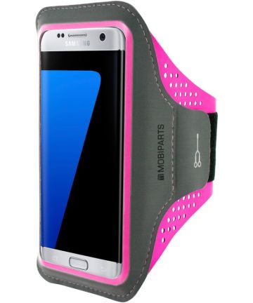 Mobiparts Comfort Fit Sport Armband Samsung Galaxy S7 Edge Roze Sporthoesjes
