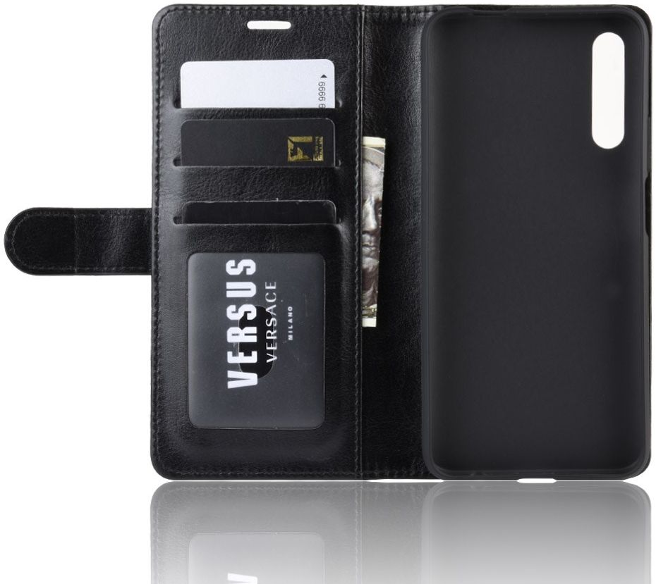 Huawei P Smart Pro Book Case Wallet Hoesje Kunst leer Zwart afbeelding 5