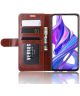 Huawei P Smart Pro Book Case Wallet Hoesje Kunst leer Bruin