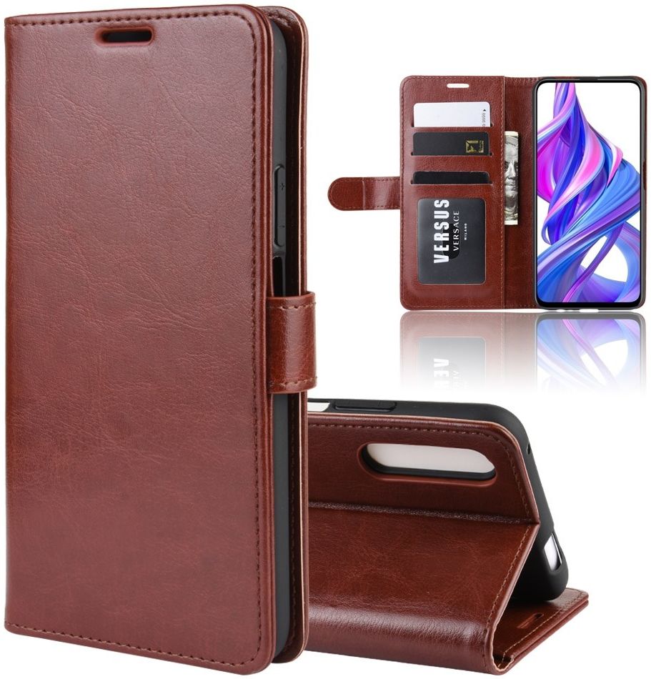 Huawei P Smart Pro Book Case Wallet Hoesje Kunst leer Bruin afbeelding 7