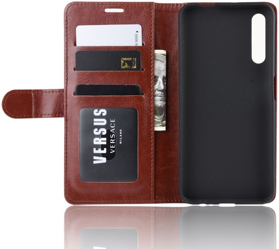 Huawei P Smart Pro Book Case Wallet Hoesje Kunst leer Bruin afbeelding 4