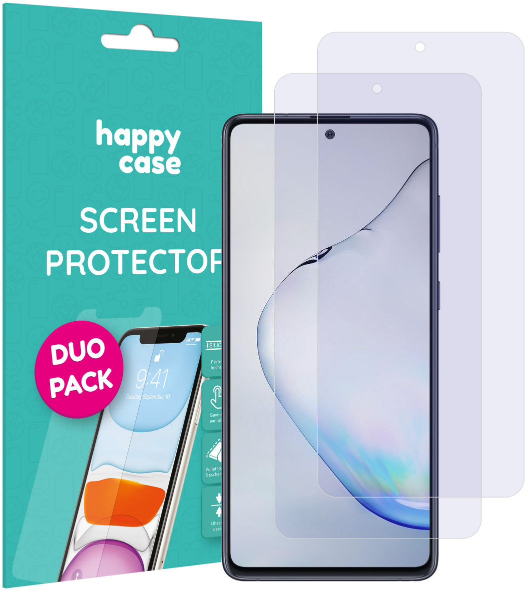 HappyCase Samsung Galaxy Note 10 Lite Screen Protector Duo Pack afbeelding 1