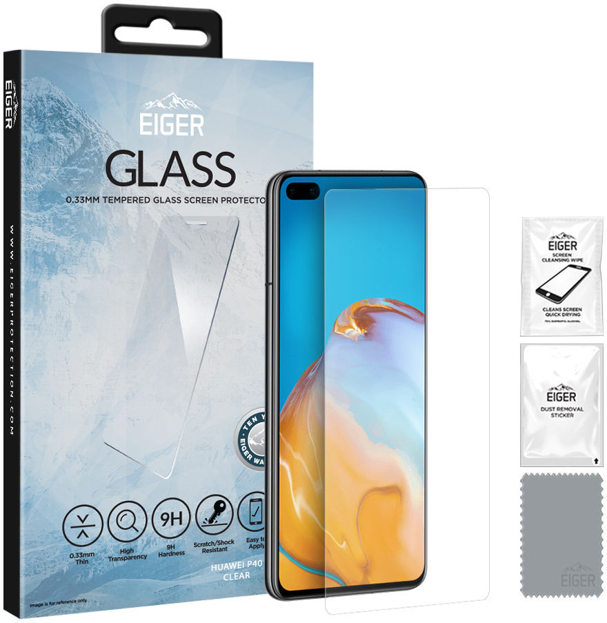 Eiger Huawei P40 Tempered Glass Case Friendly Screen Protector Gebogen afbeelding 1