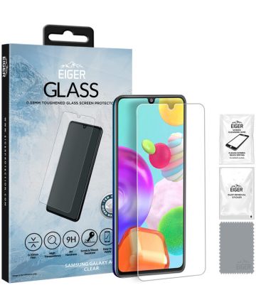 Eiger Samsung Galaxy A41 Tempered Glass Case Friendly Protector Plat Screen Protectors