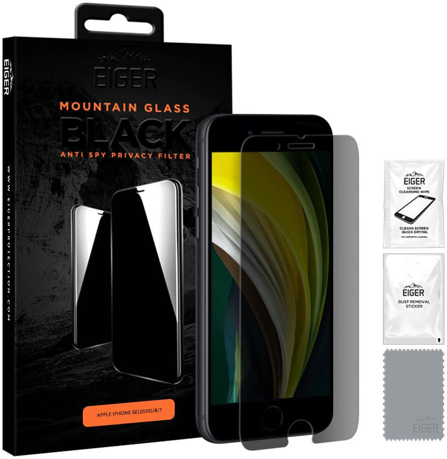 Eiger iPhone 7/8/SE 2020 / 2022 Privacy Glass Screen Protector afbeelding 4