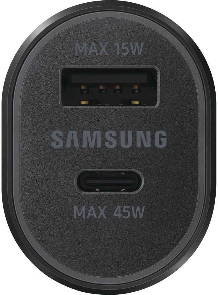Originele Samsung Super Fast Charge USB-A / USB-C Autolader Zwart afbeelding 2