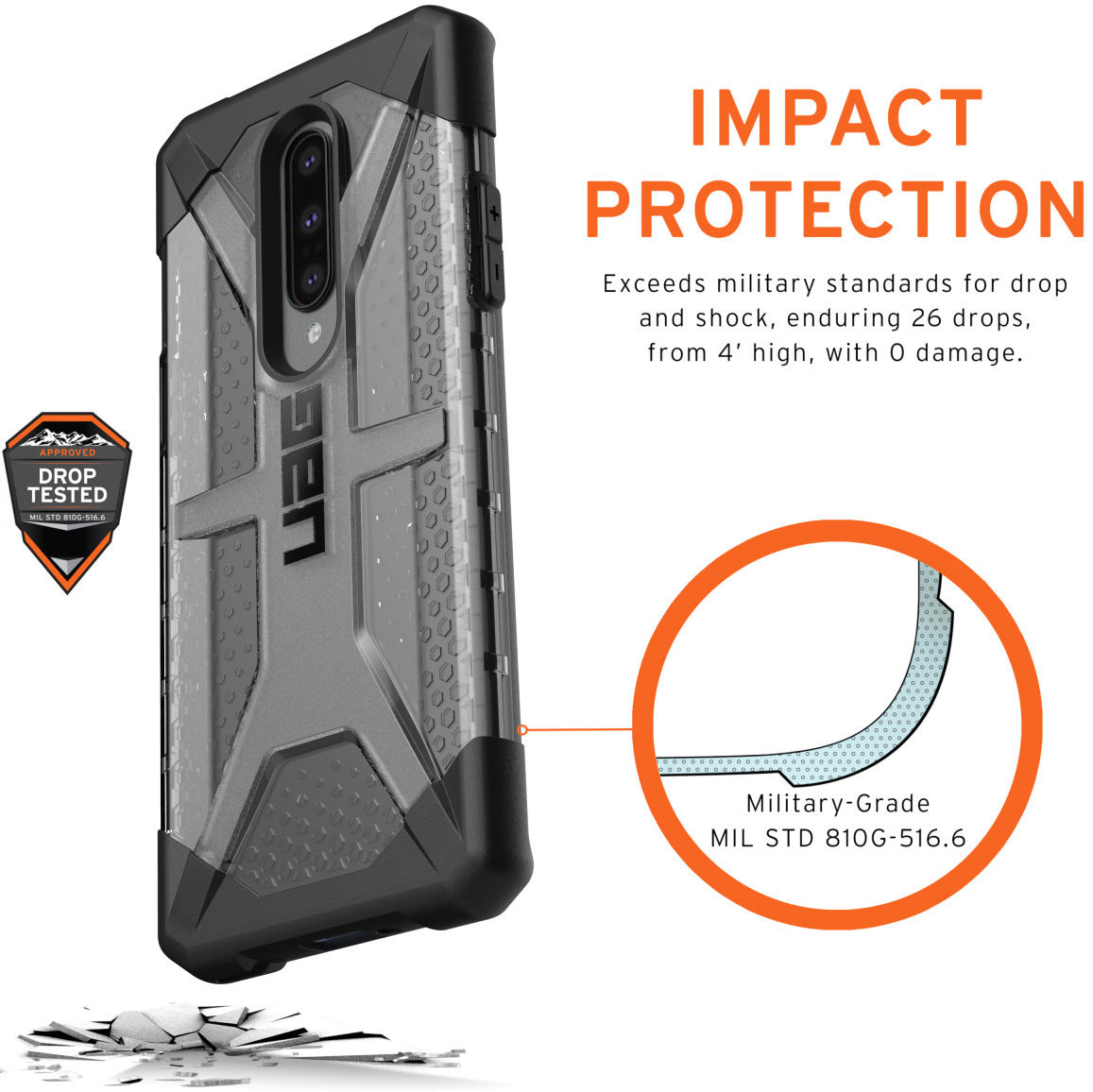 Urban Armor Gear Plasma Hoesje OnePlus 8 Ice afbeelding 3