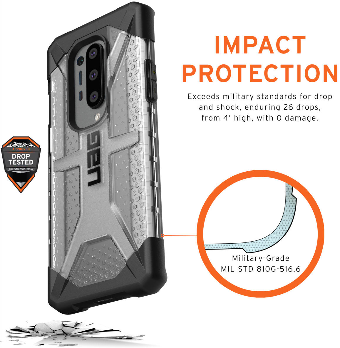 Urban Armor Gear Plasma OnePlus 8 Pro Hoesje Ice afbeelding 4