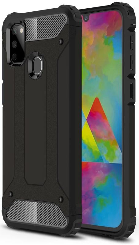 Samsung Galaxy M21 Hoesje Shock Proof Hybride Back Cover Zwart afbeelding 1