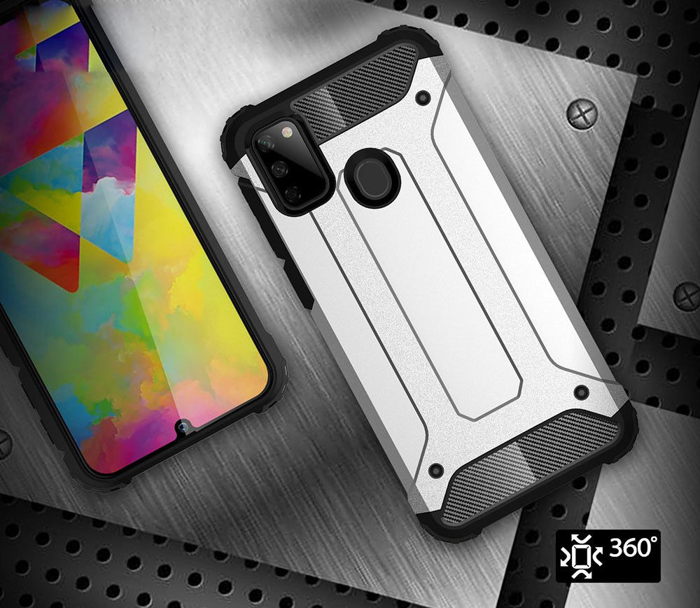 Samsung Galaxy M21 Hoesje Shock Proof Hybride Back Cover Zwart afbeelding 6