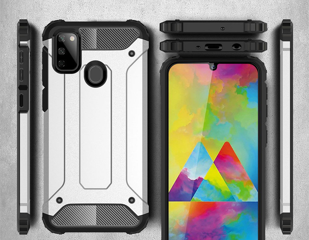 Samsung Galaxy M21 Hoesje Shock Proof Hybride Back Cover Zwart afbeelding 10